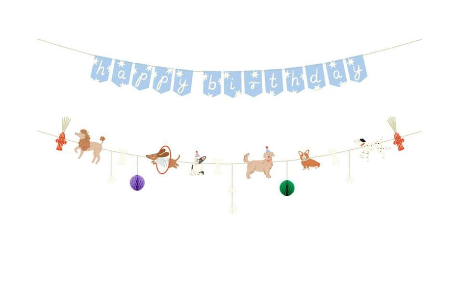 Partydeco Girlande Happy Birthday Hunde, farbig, 210 cm