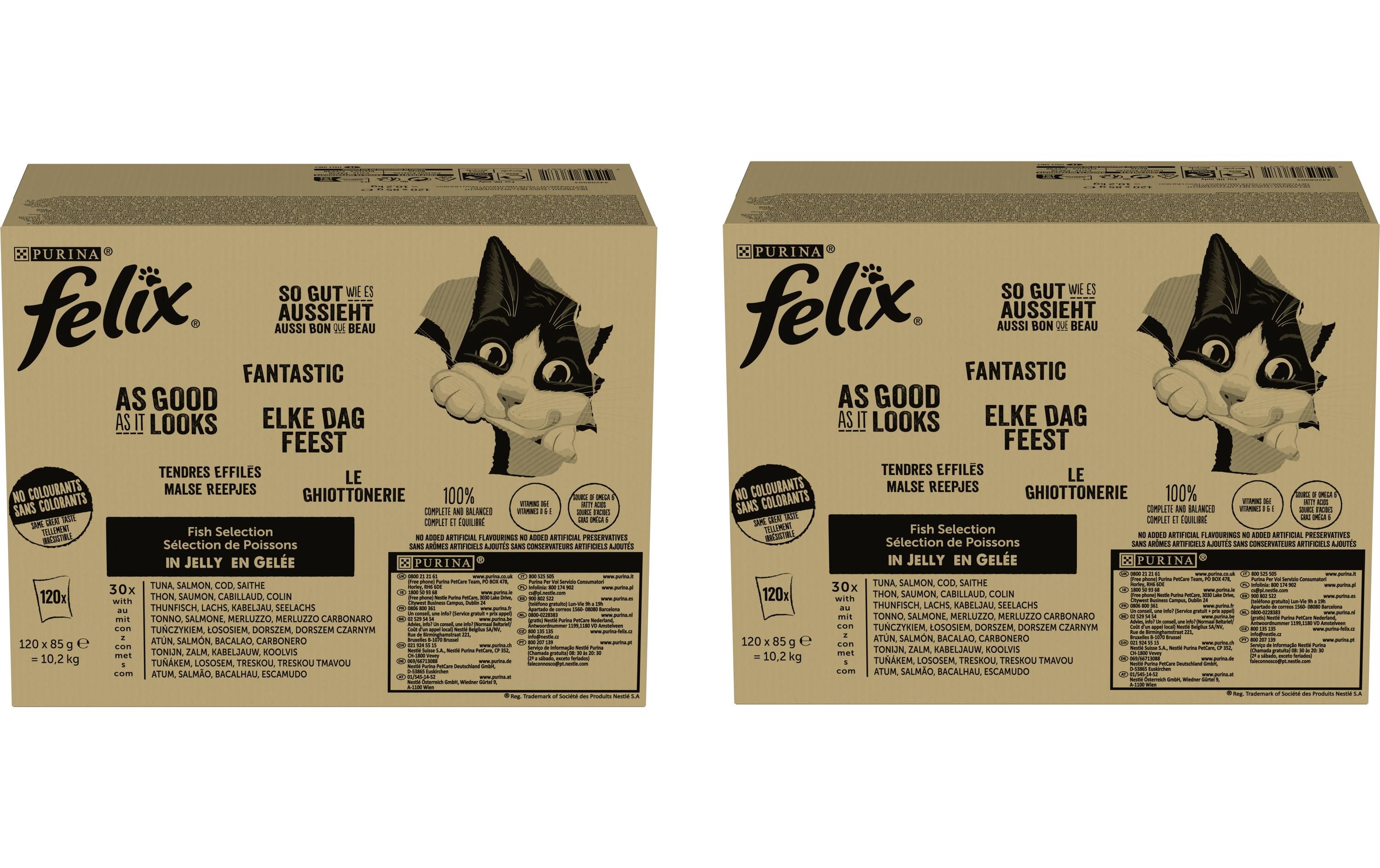 Felix AGAIL Fisch 2x120x85g Thunfisch, Lachs, Kabeljau, Seelachs