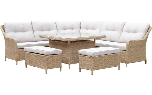 Pau Nature Loungeset Beige Aluminium 7-Sitzer Gartenmöbel Garteneinrichtung NORDIcated