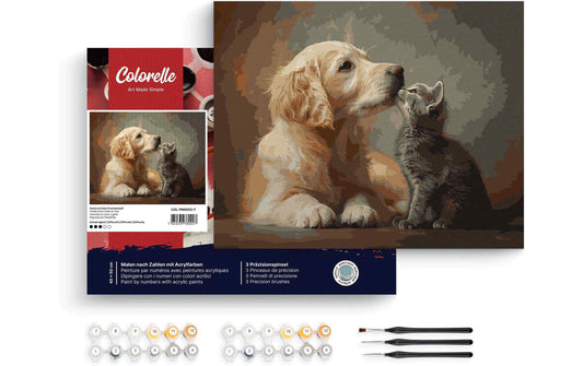 Colorelle Malen nach Zahlen Hund und Katz Freundschaft