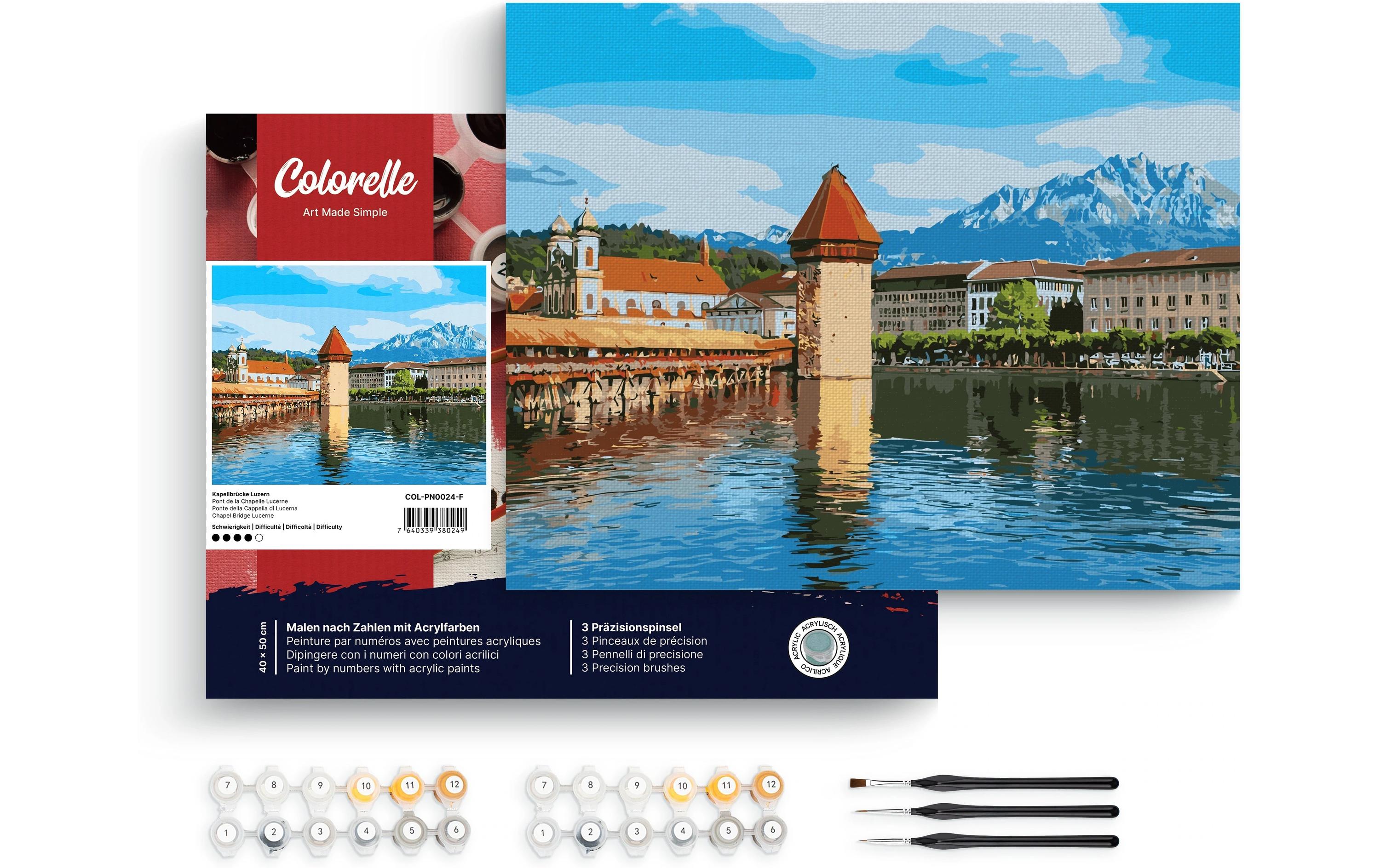 Colorelle Malen nach Zahlen Kapellbrücke Luzern