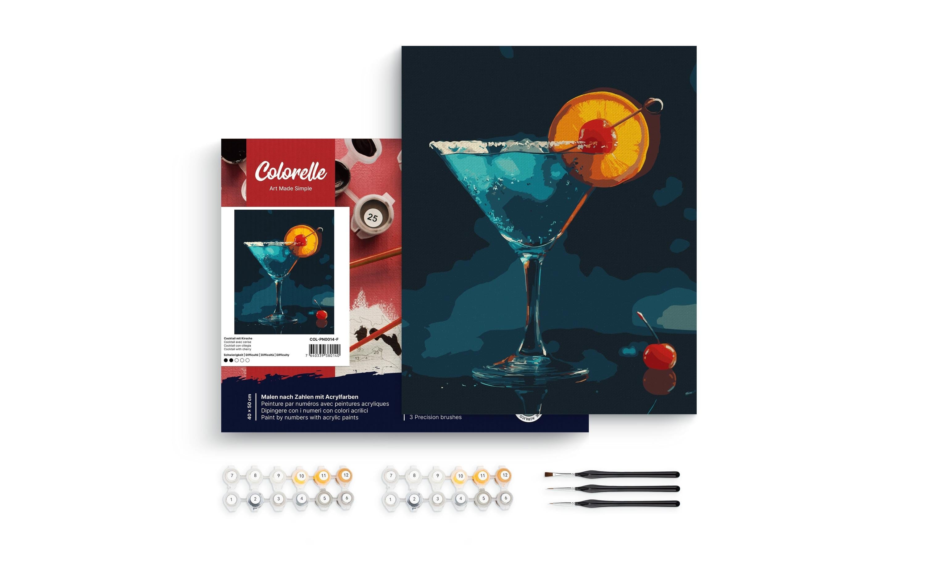 Colorelle Malen nach Zahlen Cocktail mit Kirsche