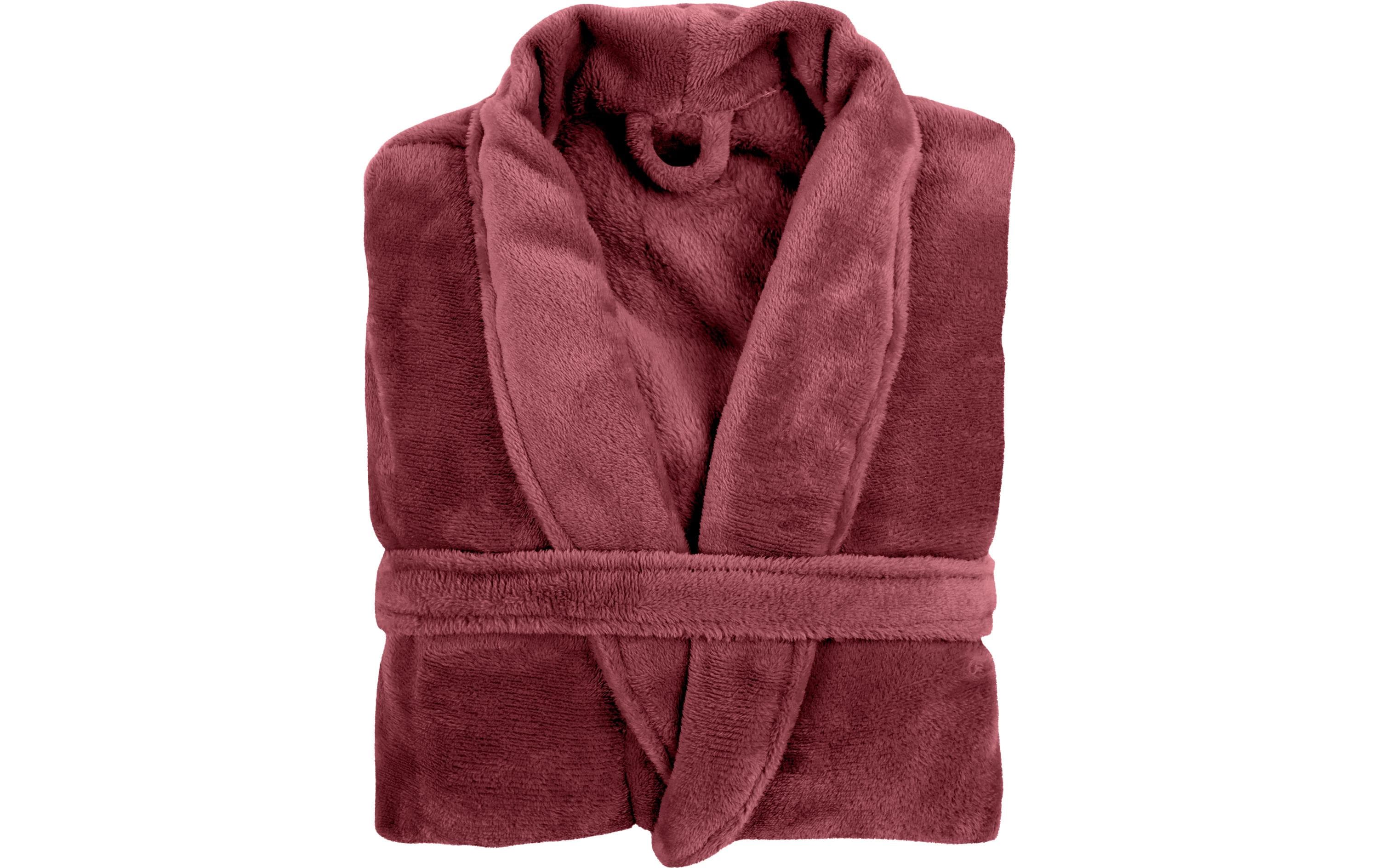 Tiseco Bademantel COSY unisex bordeaux L/XL Mikroflanell