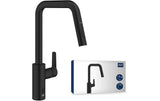 GROHE Küchenarmatur Start 3/8, Schwarz, herausziehbar