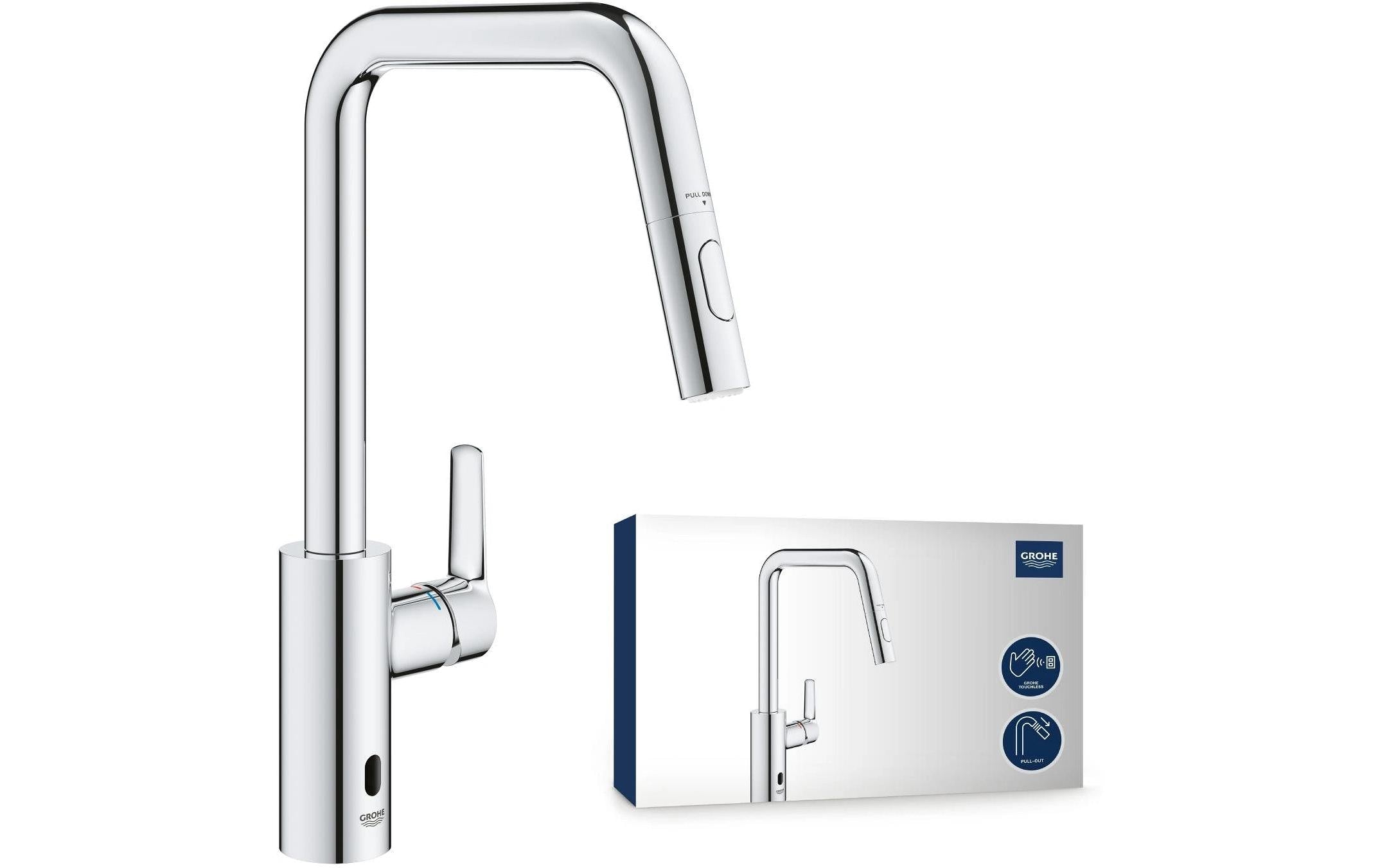 GROHE Küchenarmatur Start 3/8, Messing, herausziehbar