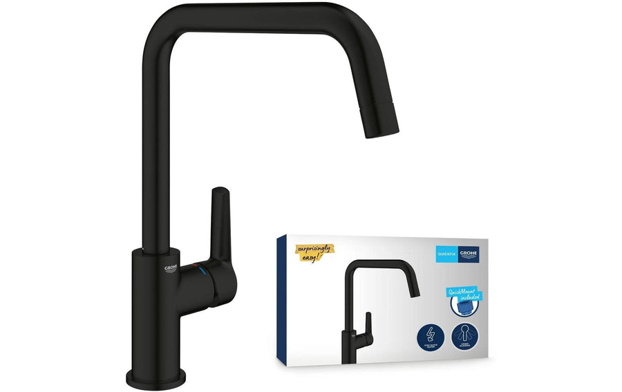 GROHE Küchenarmatur Start Schwarz, 3/8, U-Auslauf