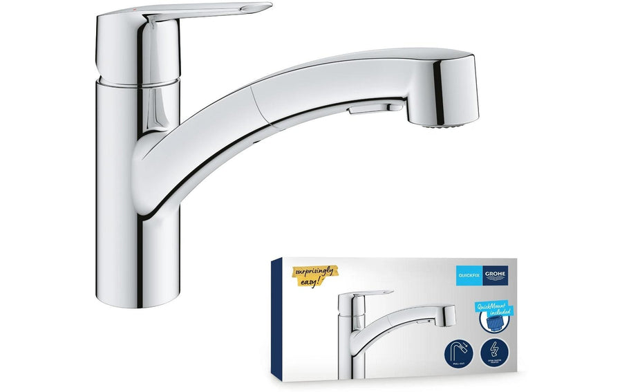 GROHE Küchenarmatur Start 3/8, Messing, herausziehbar