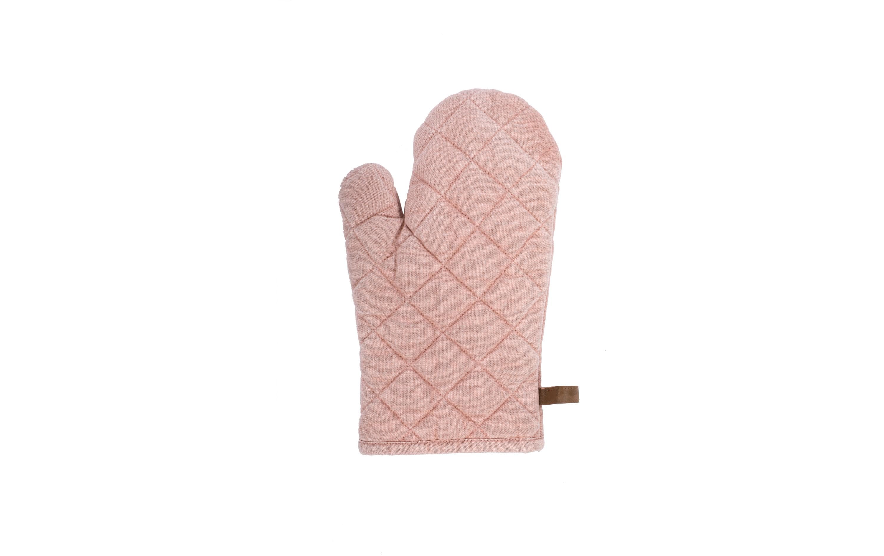 Tiseco Ofenhandschuh MYRNA Baumwolle rosa hitzebeständig 18x28 cm Grills & Feuerstellen Tiseco
