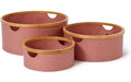 Lumaland Bambus Aufbewahrungsbox Set 3 Stk. Rosa Rund 45x20cm/38x16cm/30x12cm