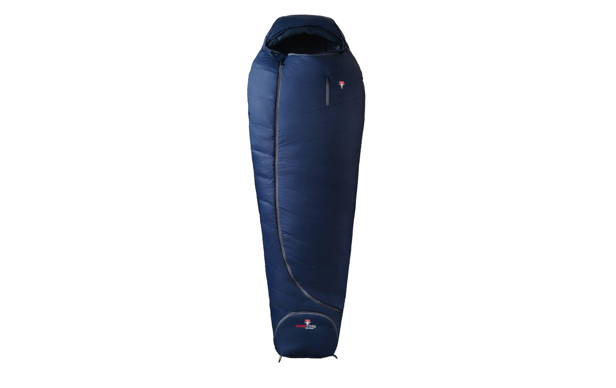 Grüezi Bag Schlafsack Biopod Wolle Zero XL 2 °C 200 cm, Nacht Blau