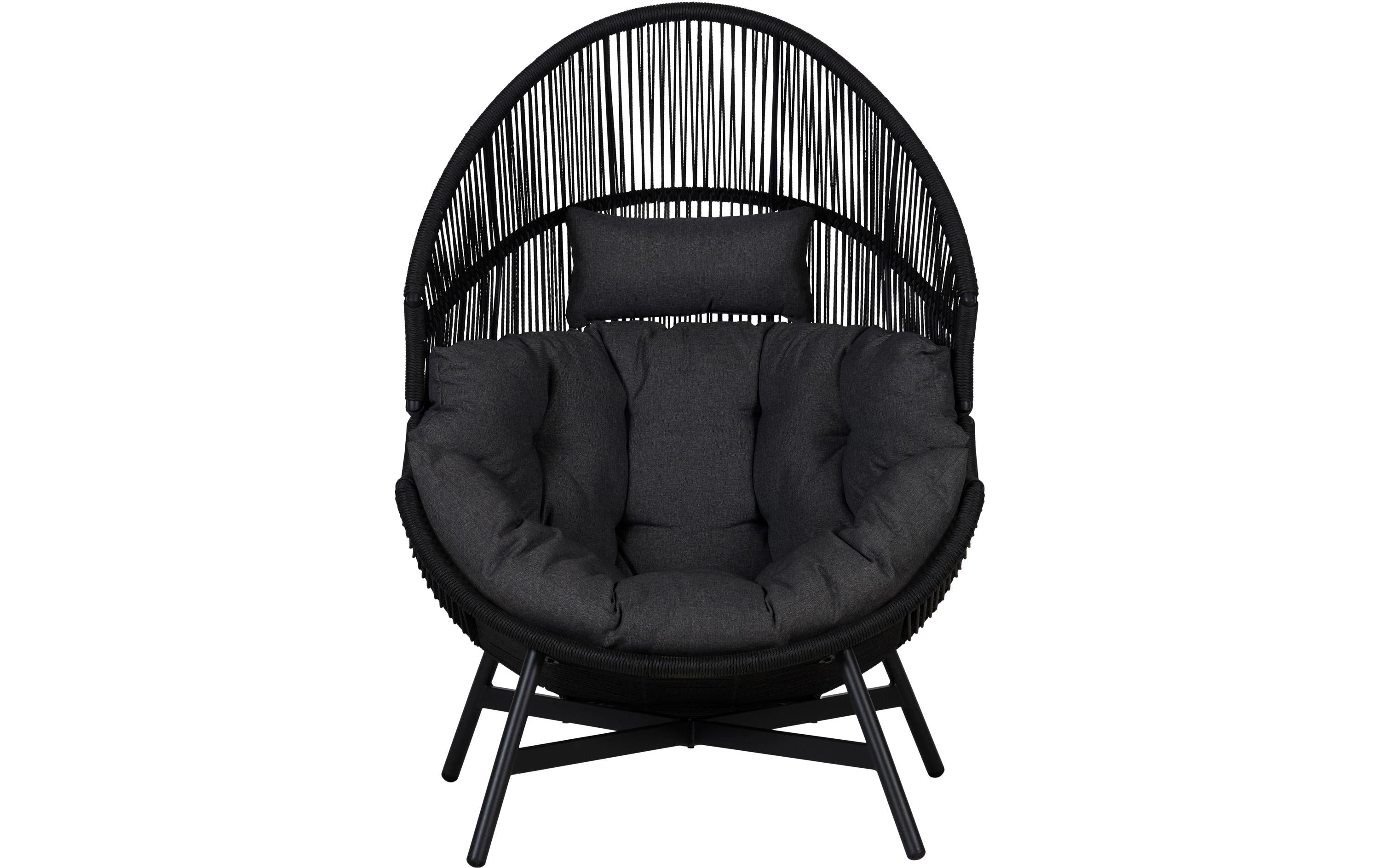 Benny Loungestuhl Schwarz Metall Polyester 98x100x142cm Garteneinrichtung Schou