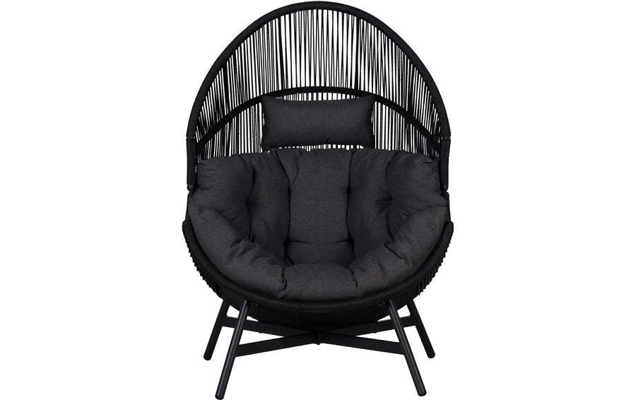 Benny Loungestuhl Schwarz Metall Polyester 98x100x142cm Garteneinrichtung Schou