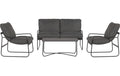 Gartenlounge Theodor 4-teilig Metall Schwarz Grau Garteneinrichtung Schou