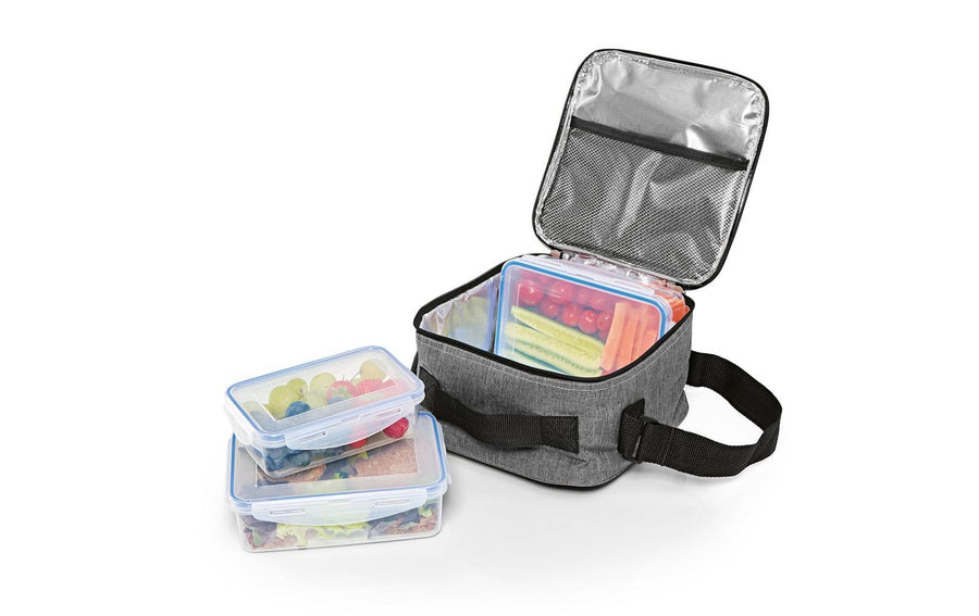 EASYmaxx Kühltasche mit 3 Lunchboxen Klick-it 7 l grau