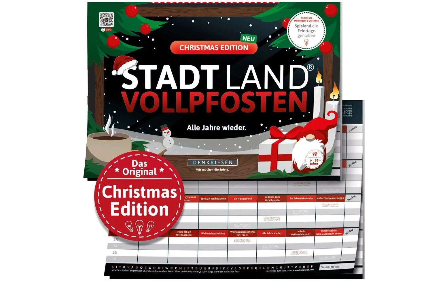 Denkriesen Stadt Land Vollpfosten – A4 Block Christmas Edition (d)