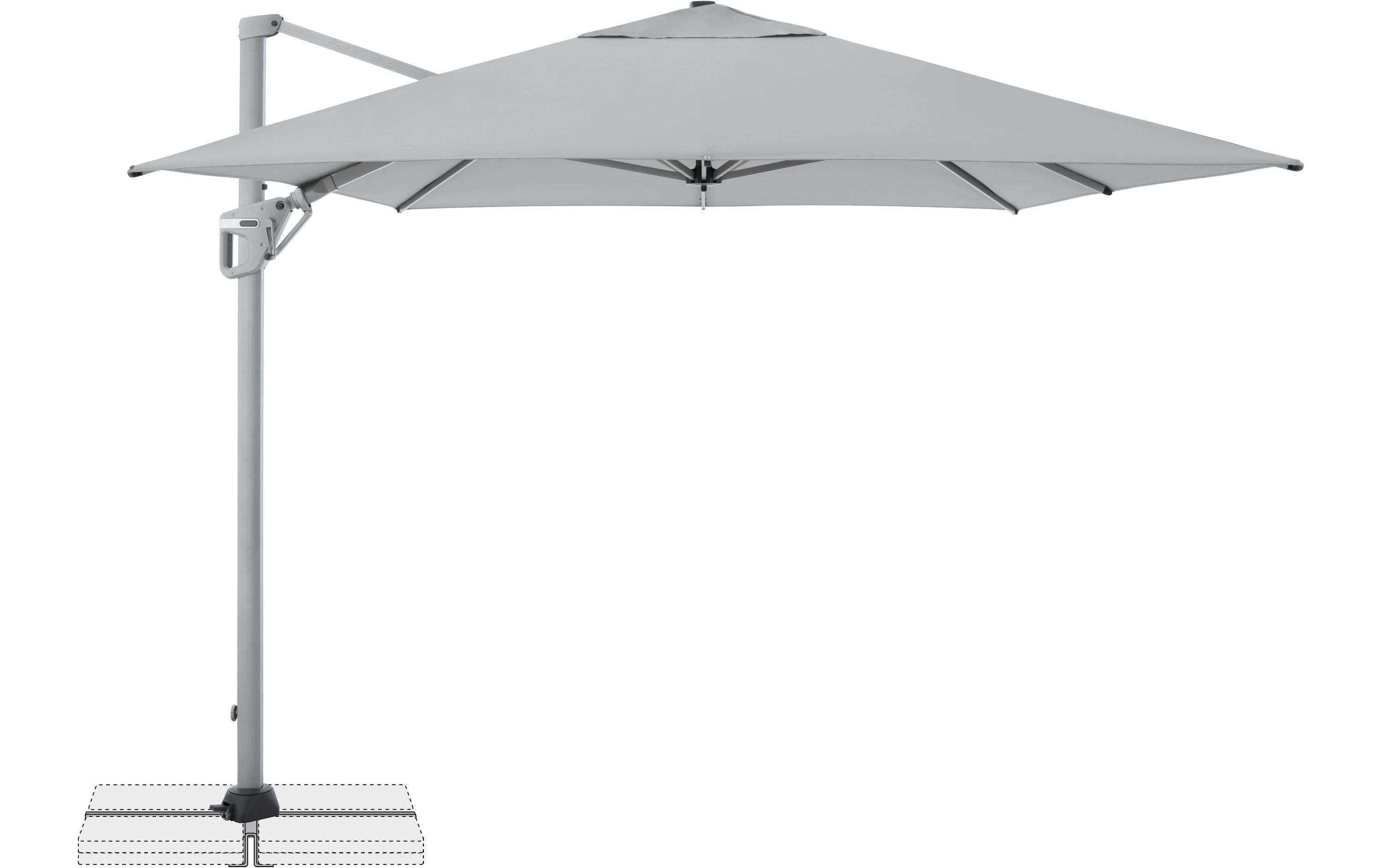 ACTIVE II Pendelschirm hellgrau robust 350x260 cm Garteneinrichtung Doppler