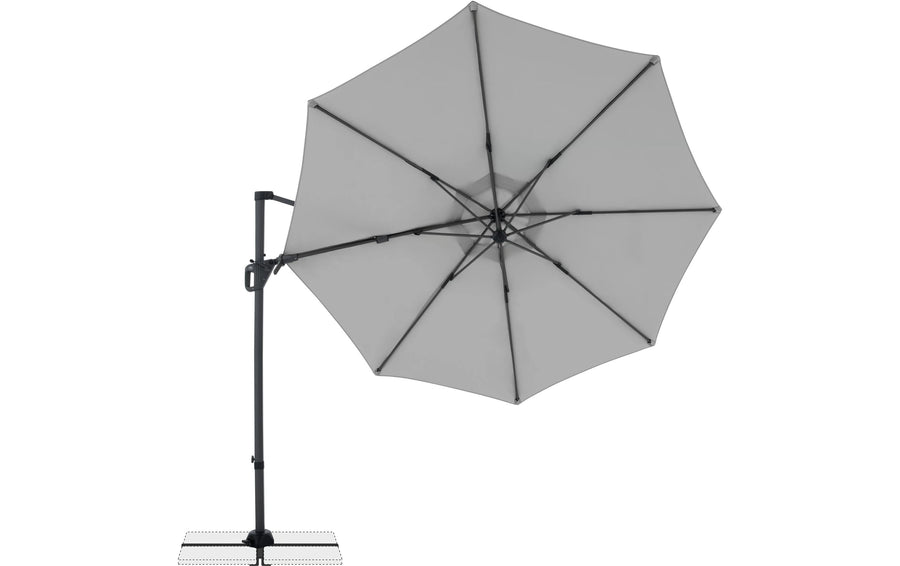 Life Sonnenschirm 310 cm Seitenmontage UV-Schutz Hellgrau Garteneinrichtung Doppler