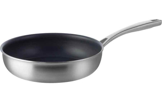 Lunasol Bratpfanne Sirius Terra, 22 cm, silberfarben mit dunkler Antihaftbeschichtung
