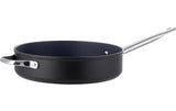 Schwarze Bratpfanne Lunasol Saturn Terra mit hohem Rand und langem Metallgriff