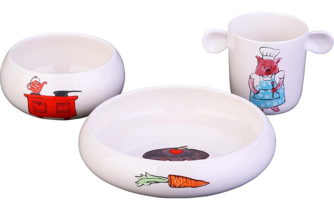 Lunasol Kindergeschirrset Rosie Weiss 3-tlg