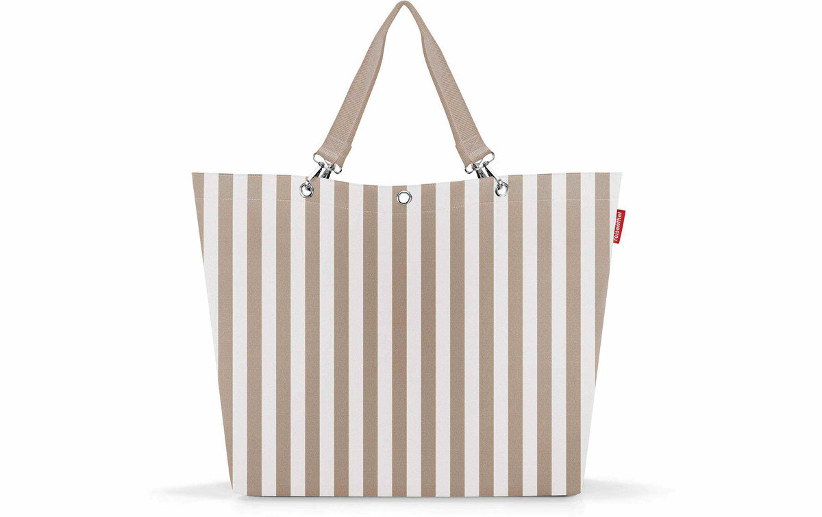 Reisenthel Shopper XL mit beigen und weißen Längsstreifen