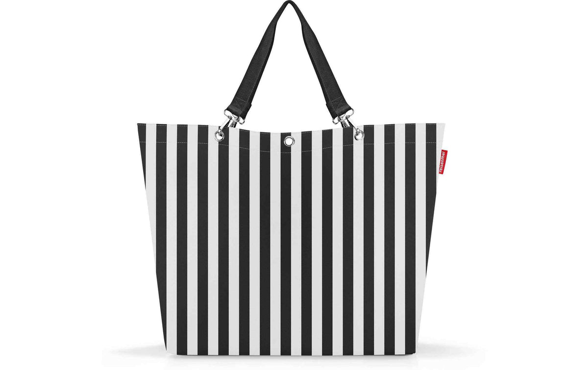 Reisenthel Shopper XL mit schwarzen und weißen Längsstreifen