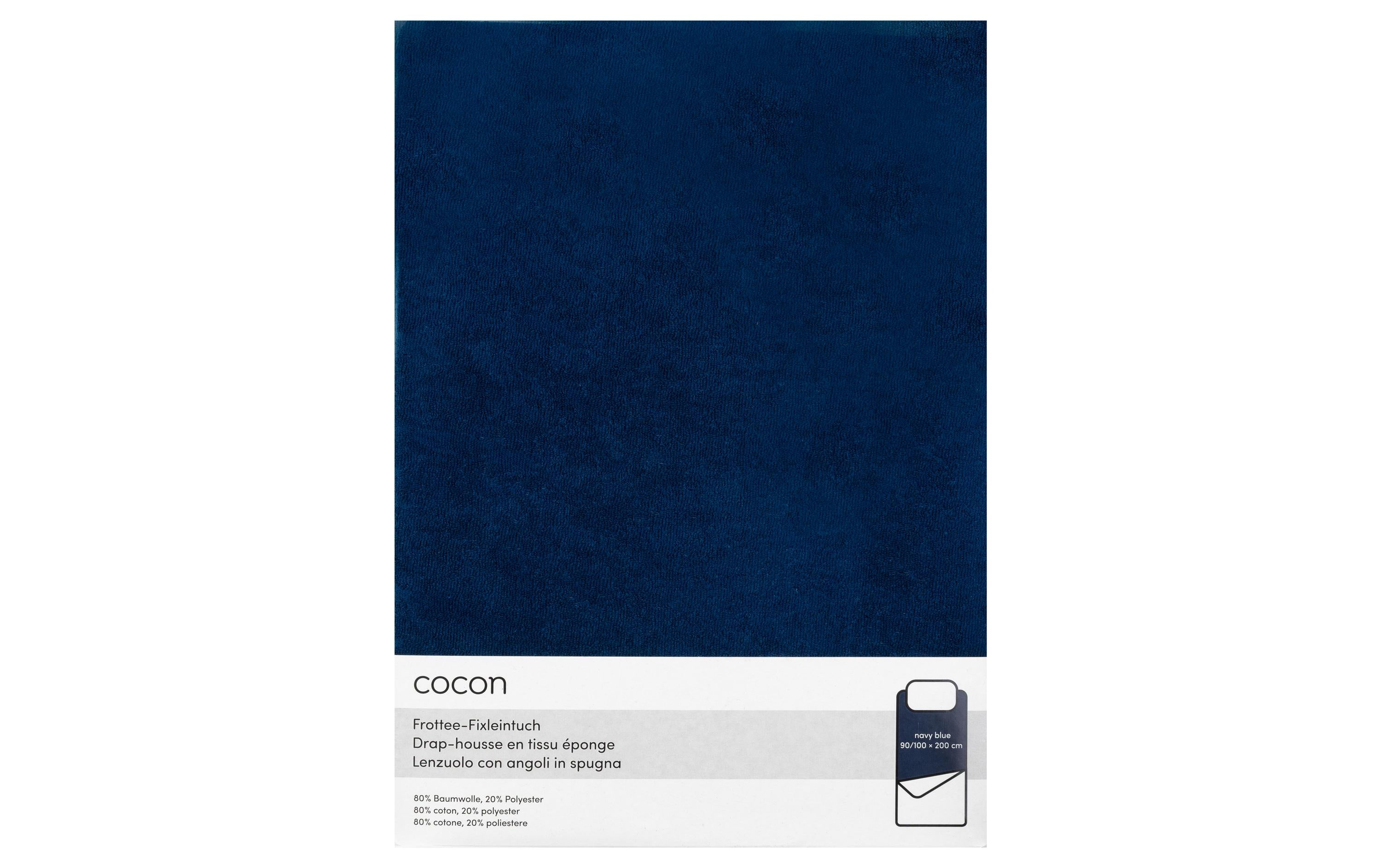 COCON Fixleintuch Frottee dunkelblau 90/100x200 cm, 210gsm