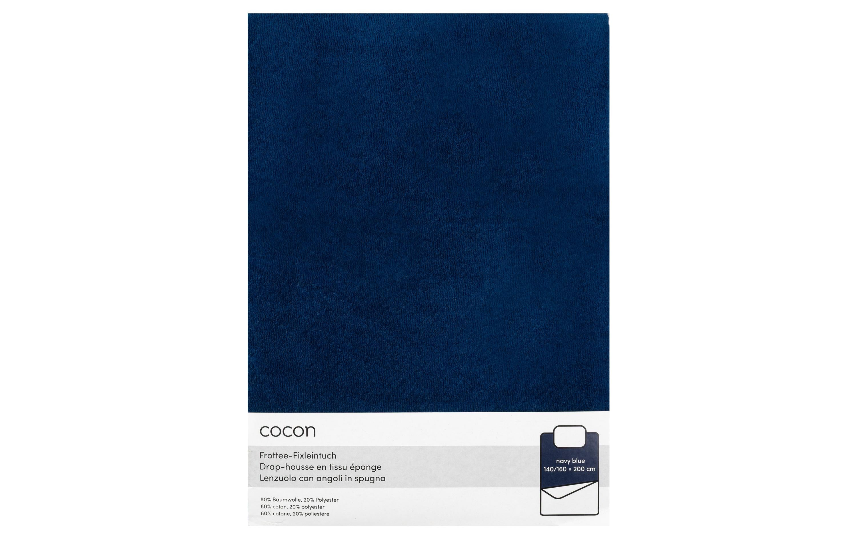 COCON Fixleintuch Frottee dunkelblau 140/160x200 cm, 210gsm