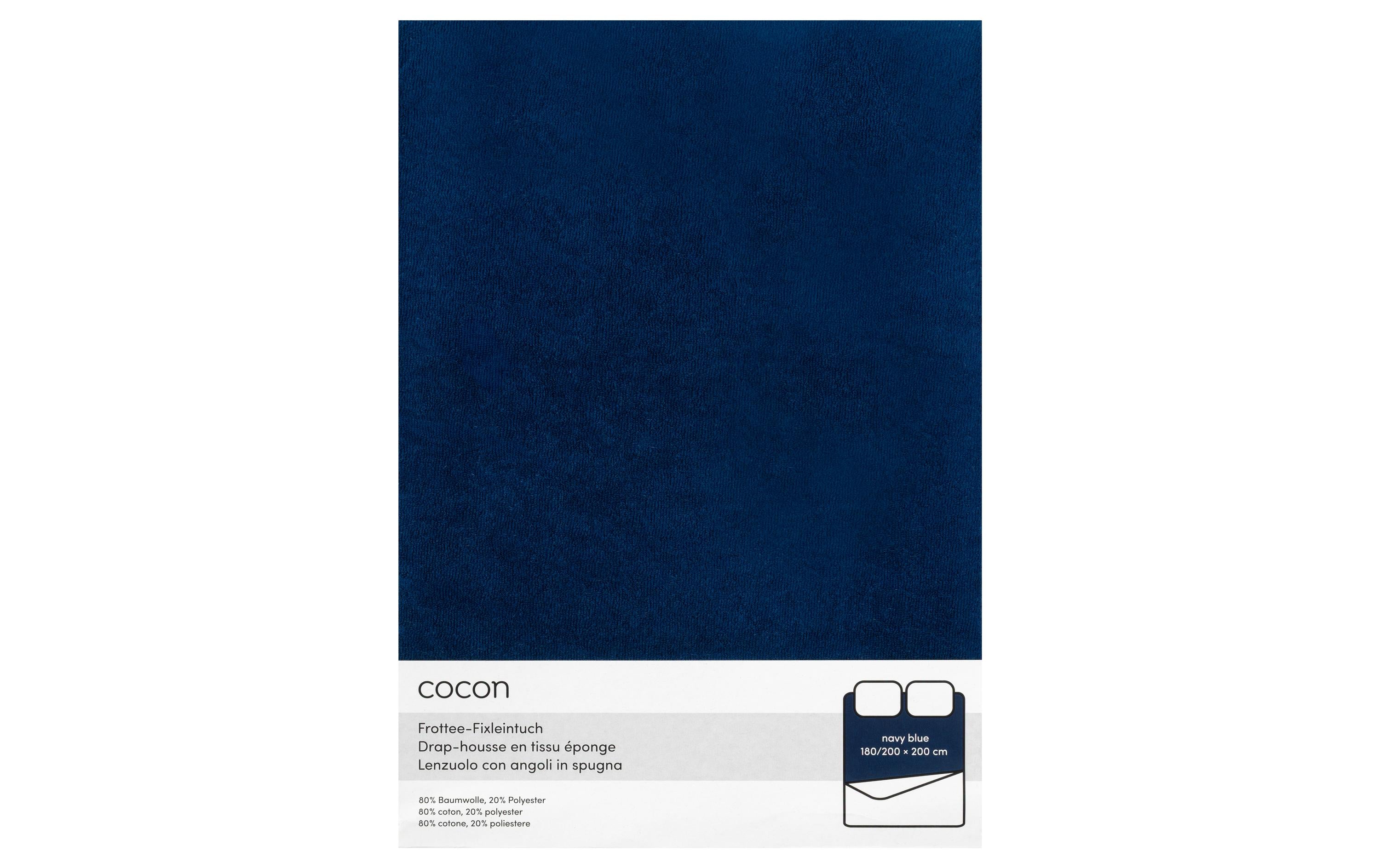 COCON Fixleintuch Frottee dunkelblau 180/200x200 cm, 210gsm
