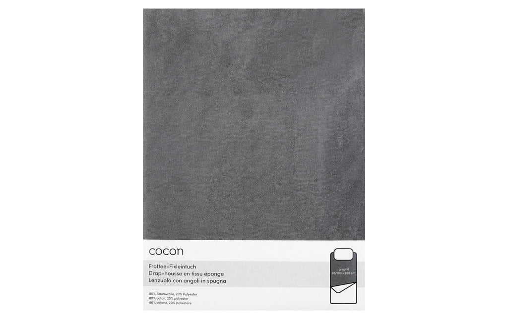 COCON Fixleintuch Frottee grau 90/100x200 cm, 210gsm