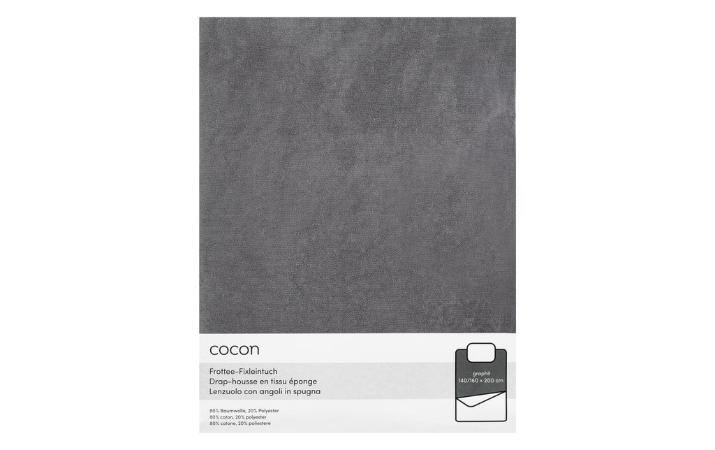 COCON Fixleintuch Frottee grau 140/160x200 cm, 210gsm