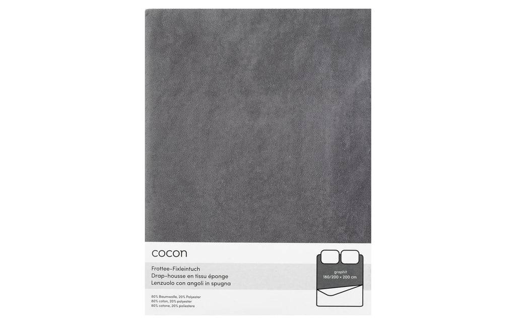 COCON Fixleintuch Frottee grau 180/200x200 cm, 210gsm