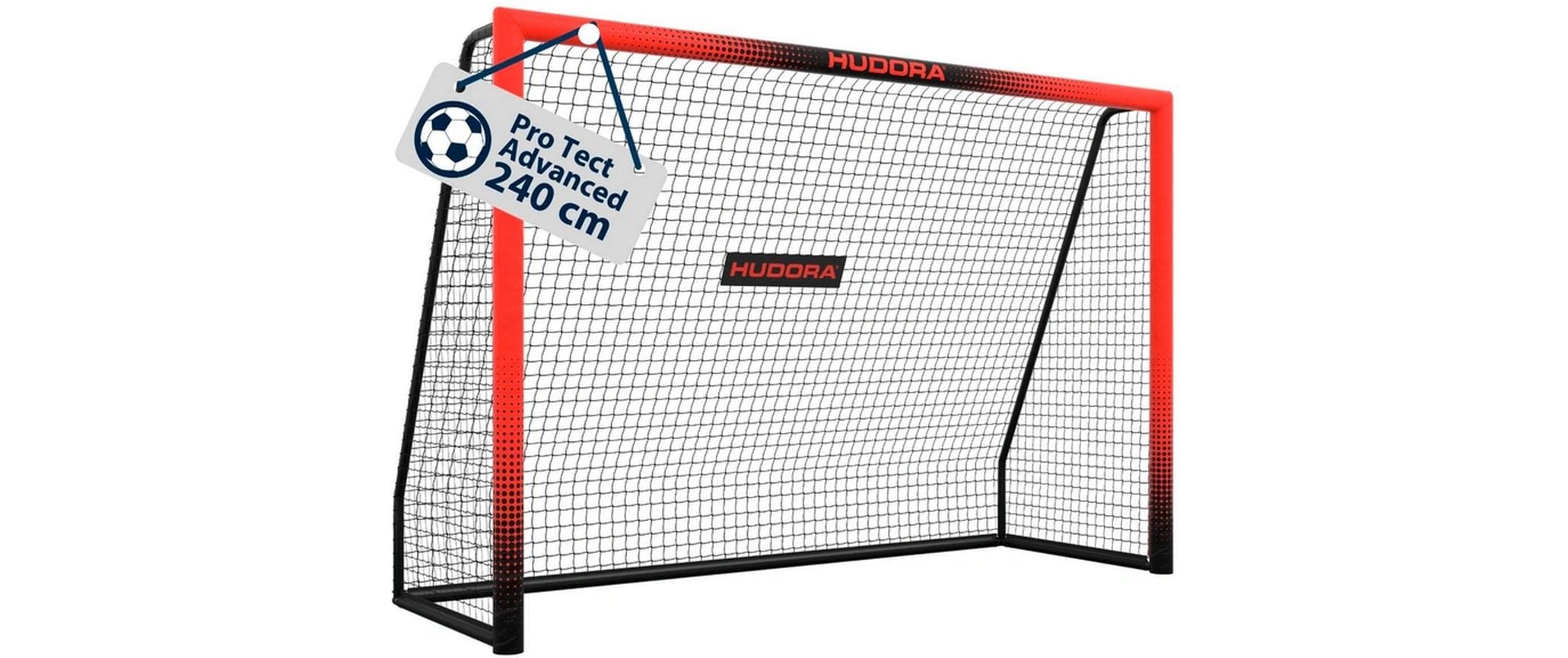 Hudora Fussballtor Pro Tect 240 Advanced schwarz/rot