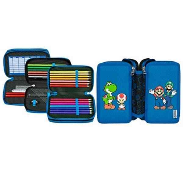 Scooli Necessaire Tripledecker Super Mario gefüllt
