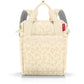 Reisenthel Rucksack Allrounder R, cremefarben mit hellem Leopardenmuster und Frontfach