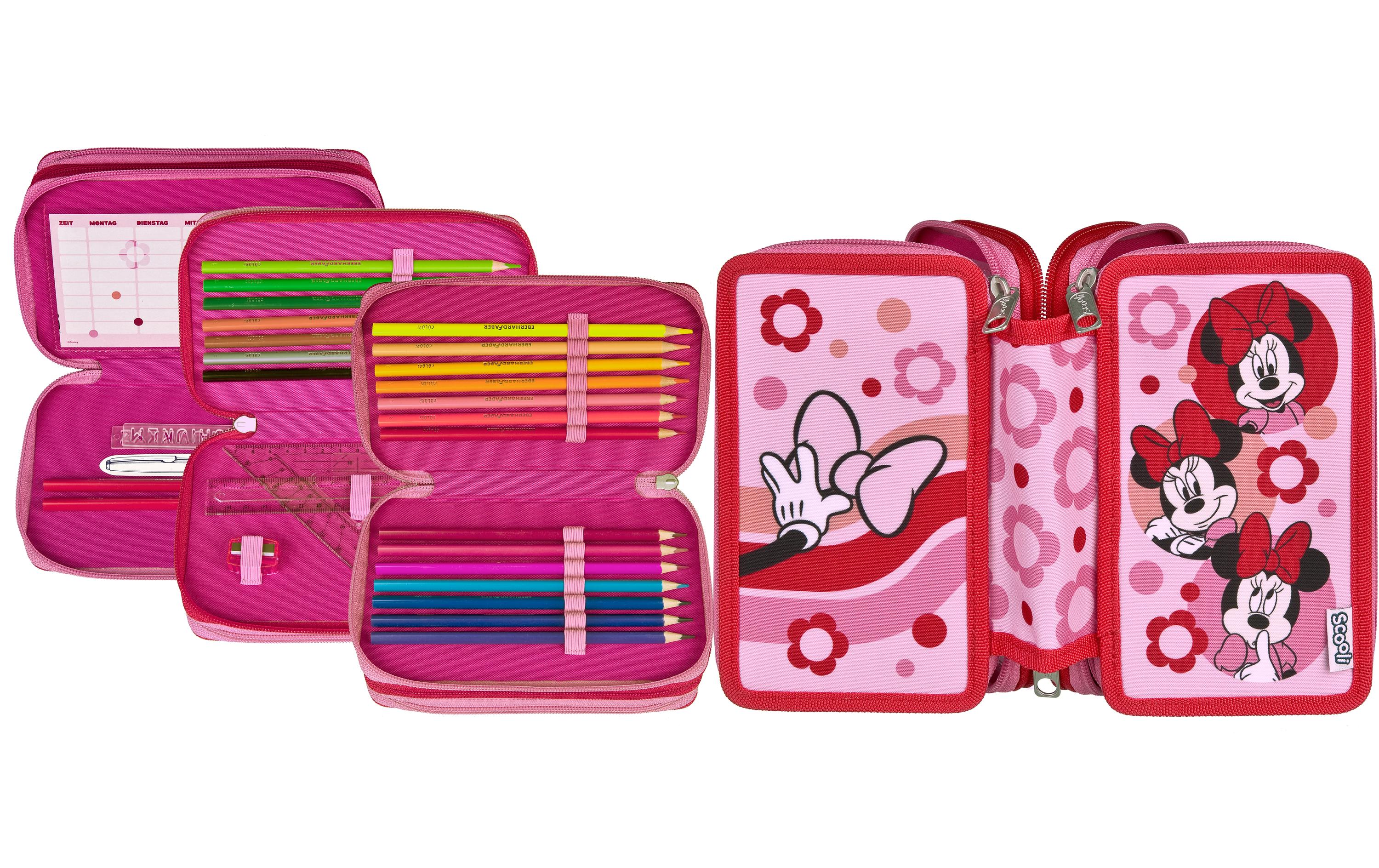Scooli Necessaire Tripledecker Minnie-Mouse gefüllt