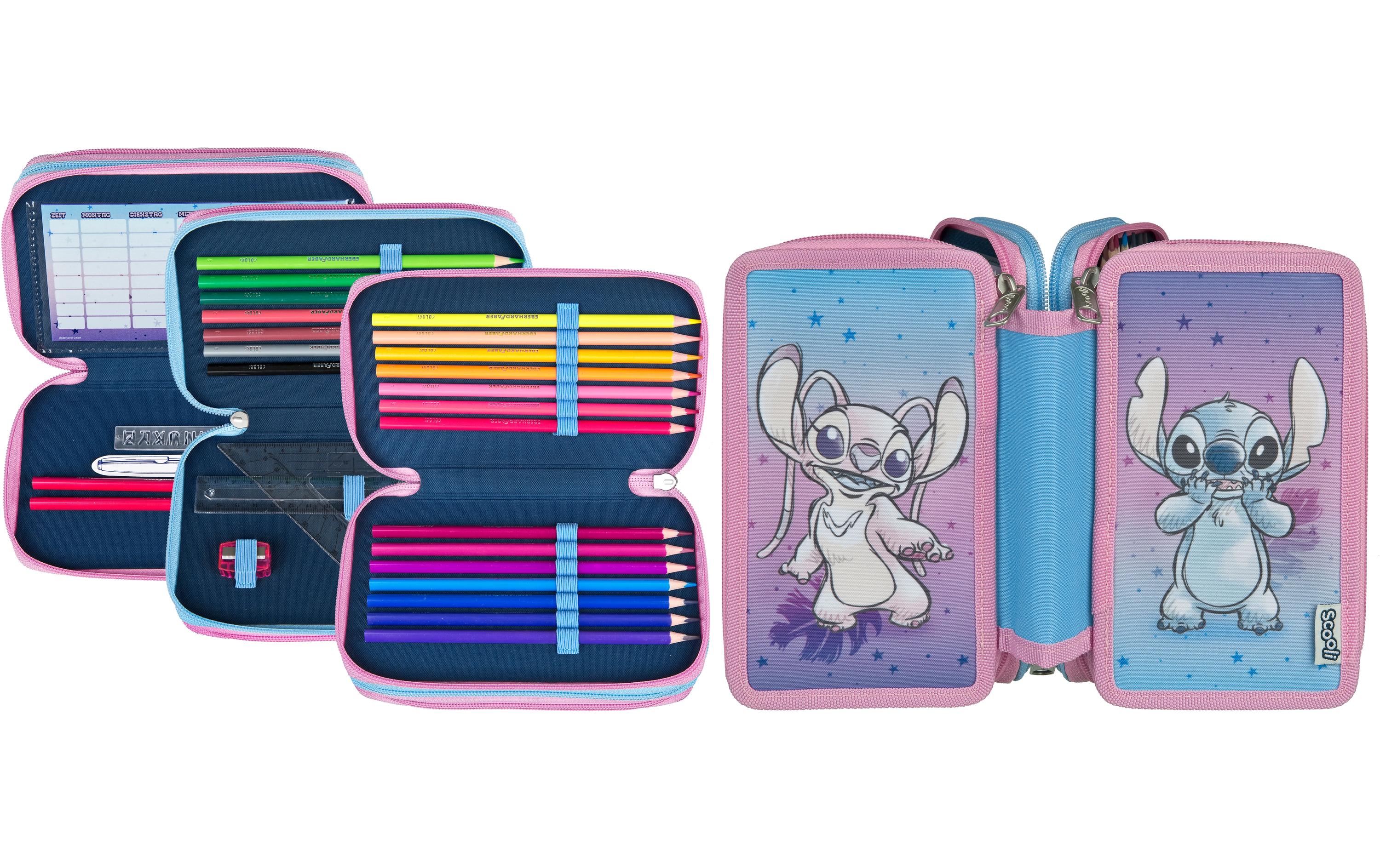 Scooli Necessaire Tripledecker Lilo und Stitch gefüllt
