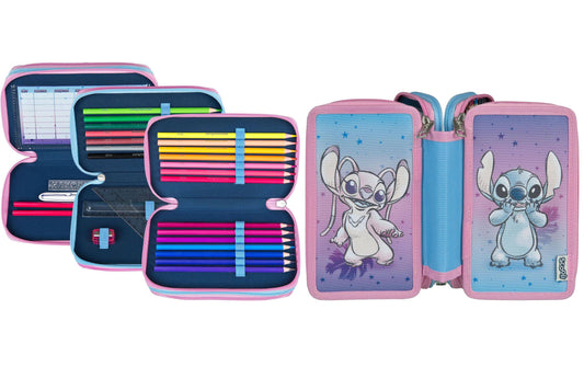 Scooli Necessaire Tripledecker Lilo und Stitch gefüllt