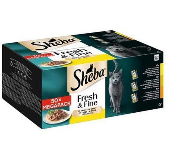 Sheba Nassfutter Fresh & Fine in Sauce Geflügel, 50 x 50 g