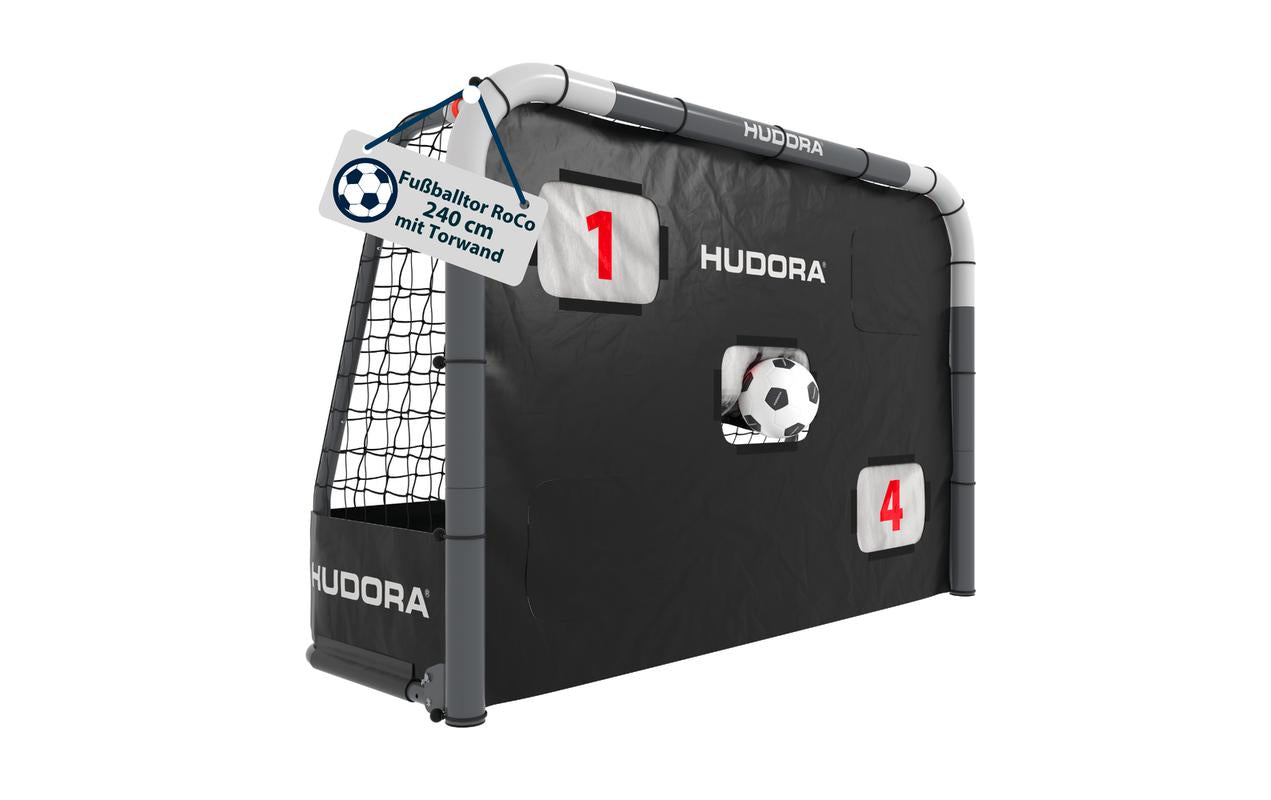 Hudora Fussballtor Roco 240 grau mit Torwand