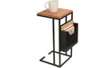 relaxdays Beistelltisch in C-Form Mango 63 x 30