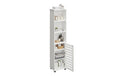 relaxdays Badezimmerschrank mit Tür Weiss 30 x 167 cm Mitteldichte Holzfaserplatte (MDF), Grundmaterial: Holz