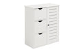 relaxdays Badezimmerschrank mit 3 Schubl. Weiss 80 x 60 x 30 cm Mitteldichte Holzfaserplatte (MDF), Grundmaterial: Holz
