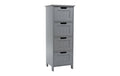 relaxdays Badezimmerschrank mit 4 Schubl. Grau 30 x 82 cm Mitteldichte Holzfaserplatte (MDF), Grundmaterial: Holz