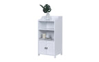 relaxdays Badezimmerschrank 4 Fächer Weiss 40.5 x 86 cm Mitteldichte Holzfaserplatte (MDF), Grundmaterial: Holz