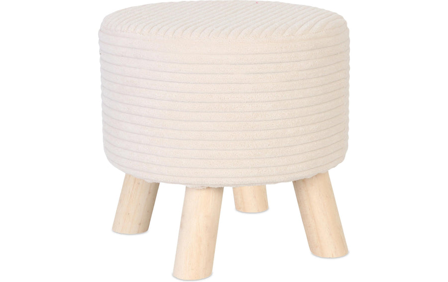 relaxdays Hocker Cord 30 x 30 cm Beige