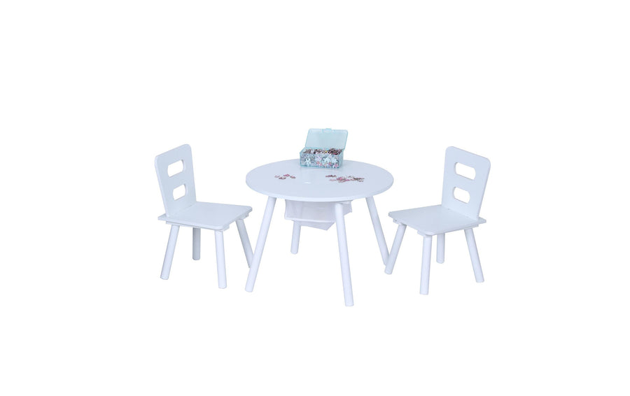 relaxdays Kindersitzgruppe mit Stauraum Weiss