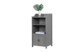 relaxdays Badezimmerschrank 4 Fächer Grau 40.5 x 86 cm Mitteldichte Holzfaserplatte (MDF), Grundmaterial: Holz