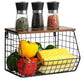 relaxdays Organizer Obstkorb Wandregal 21 x 30 cm Hellbraun/Weiss