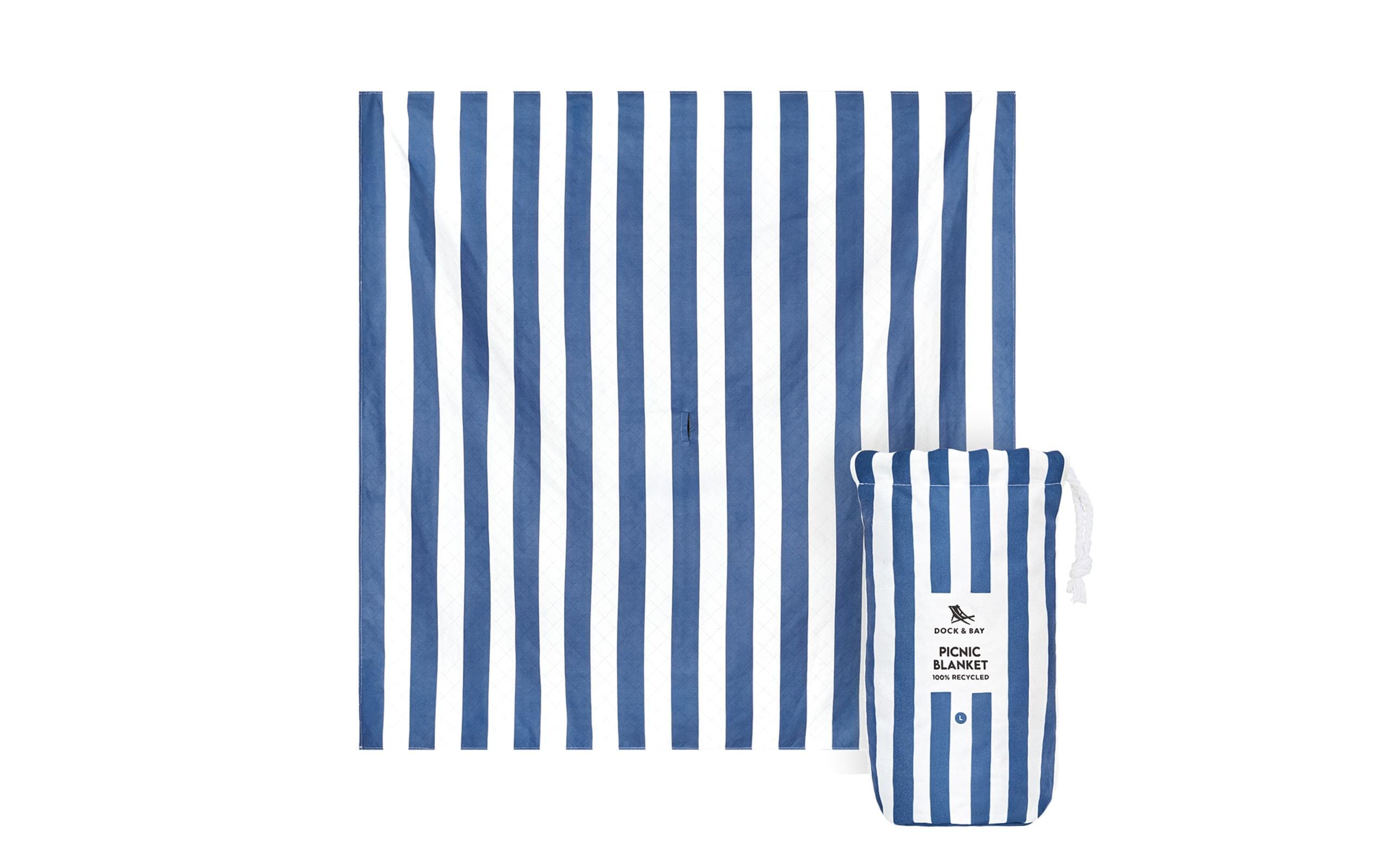 Dock & Bay Picknickdecke 170 x 170 cm, Weiss/Blau